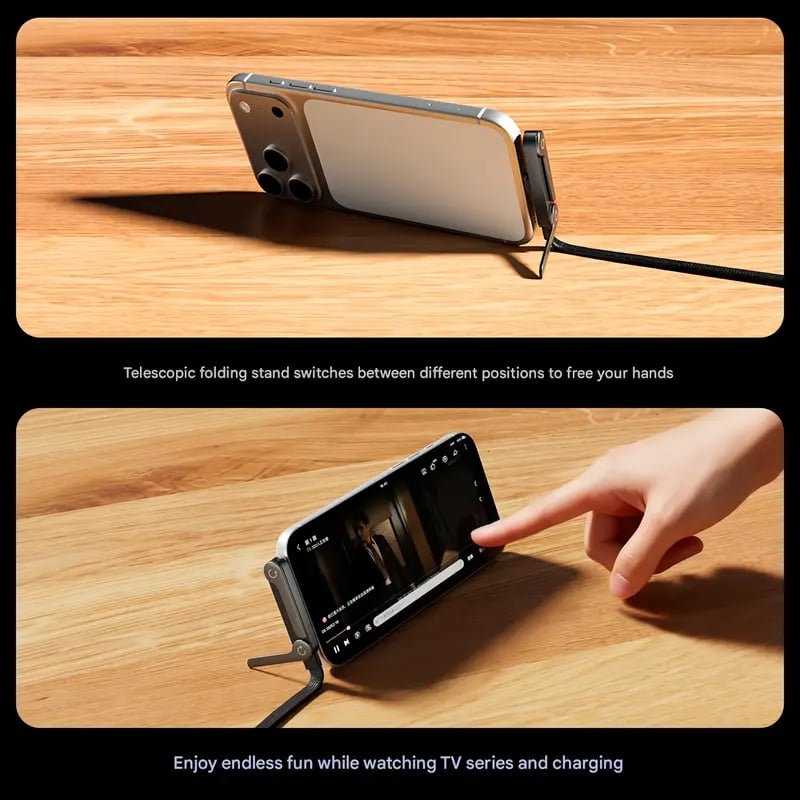 🔥New Year🏆Flash Sale⚡50K+ SOLD!💥2-in-1 Invisible Holder Charger Cable – 240W Fast Charging Cord with Built-In Phone Stand