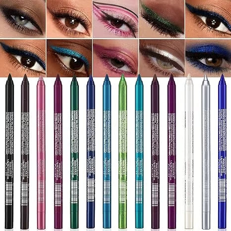 💄 50% RABATT! 🎨 14er-Set Wasserfeste Farbige Gel-Liner – Metallic & Glänzendes Finish, Verwischfest & Perfekt Für Kreative Looks ✨
