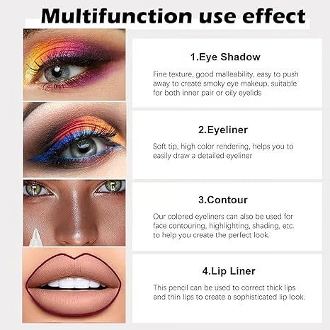 💄 50% RABATT! 🎨 14er-Set Wasserfeste Farbige Gel-Liner – Metallic & Glänzendes Finish, Verwischfest & Perfekt Für Kreative Looks ✨